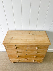 A Large English Pine Chest of Drawers Dresser on Tulip Feet c1890