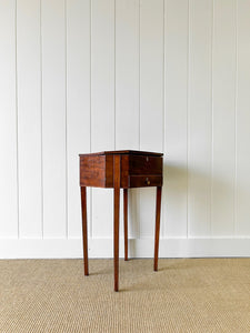 A Georgian Mahogany Sewing Table with Rising Lid