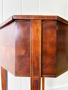 A Georgian Mahogany Sewing Table with Rising Lid