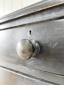 A Large English Ebonized Pine Black Chest of Drawers Dresser c1890