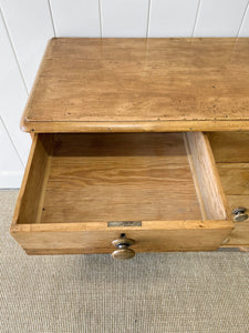 A Large English Pine Chest of Drawers Dresser on Tulip Feet c1890