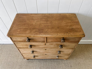 A Large English Pine Chest of Drawers Dresser on Tulip Feet c1890