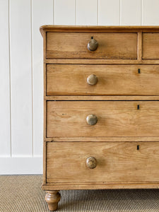 A Large English Pine Chest of Drawers Dresser on Tulip Feet c1890