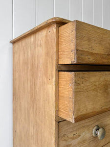 A Large English Pine Chest of Drawers Dresser on Tulip Feet c1890