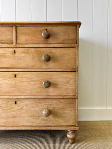 A Large English Pine Chest of Drawers Dresser on Tulip Feet c1890