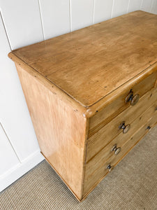 A Large English Pine Chest of Drawers Dresser on Tulip Feet c1890