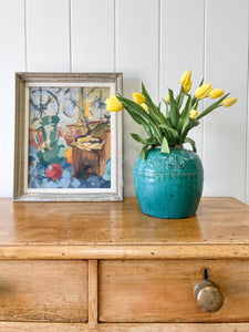 A Large English Pine Chest of Drawers Dresser on Tulip Feet c1890