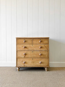 A Large English Pine Chest of Drawers Dresser on Tulip Feet c1890