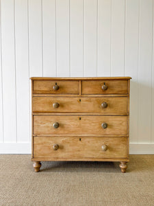 A Large English Pine Chest of Drawers Dresser on Tulip Feet c1890