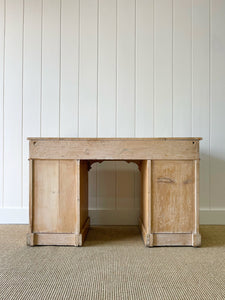 Antique English Pine Pedestal Desk c1890