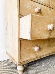 A Large English Pine Chest of Drawers Dresser on Tulip Feet c1890