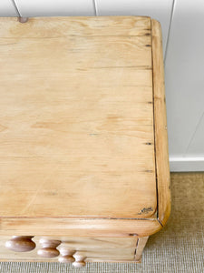 A Large English Pine Chest of Drawers Dresser on Tulip Feet c1890