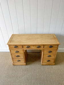 Antique English Pine Pedestal Desk c1890