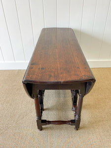 Antique English Country Oak Drop Leaf Gate Leg Table c1780