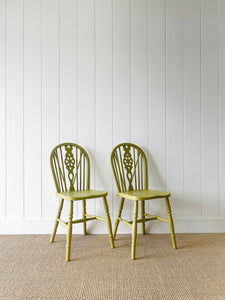 A Set of 4 Antique Ash Wheel Back Side Chairs