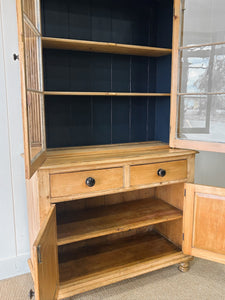 A 19th Century English Pine Bookcase Cabinet or Hutch