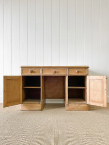 Antique English Pine Pedestal Desk c1890