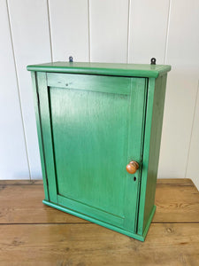 Antique English Painted Pine Hanging Cabinet c1890