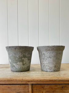 A Pair of English Composite Garden Pots with Perfect Patina!