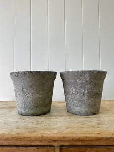 A Pair of English Composite Garden Pots with Perfect Patina!