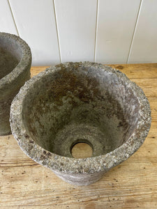 A Pair of English Composite Garden Pots with Perfect Patina!