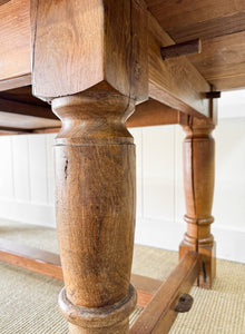 An Antique Country Oak Waxed 6.5ft Refectory Style Table