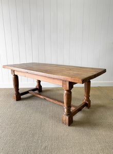 An Antique Country Oak Waxed 6.5ft Refectory Style Table