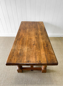 An Antique Country Oak Waxed 6.5ft Refectory Style Table