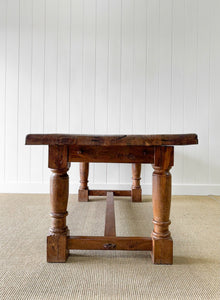 An Antique Country Oak Waxed 6.5ft Refectory Style Table