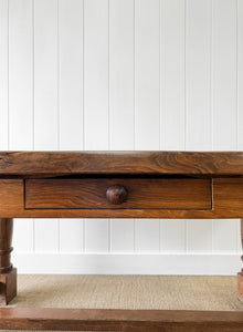 An Antique Country Oak Waxed 6.5ft Refectory Style Table