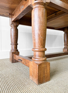 An Antique Country Oak Waxed 6.5ft Refectory Style Table