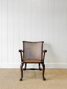 A 19th Century Mahogany Anglo-Indian Caned Arm Chair