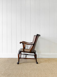 A 19th Century Mahogany Anglo-Indian Caned Arm Chair