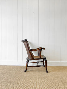 A 19th Century Mahogany Anglo-Indian Caned Arm Chair