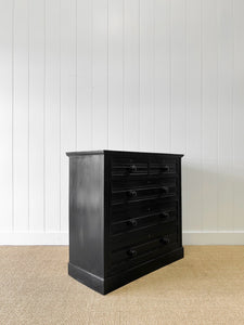 A Large Ebonized English Ash Chest of Drawers Dresser c1900