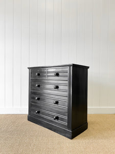 A Large Ebonized English Ash Chest of Drawers Dresser c1900