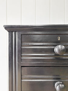 A Large Ebonized English Ash Chest of Drawers Dresser c1900