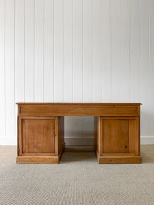 Antique English Pine Pedestal Desk c1890