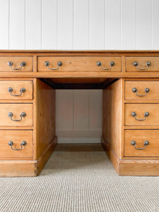 Antique English Pine Pedestal Desk c1890