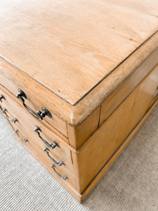 Antique English Pine Pedestal Desk c1890