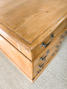 Antique English Pine Pedestal Desk c1890