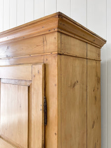 A French Country Pine Wardrobe or Linen Press c1890