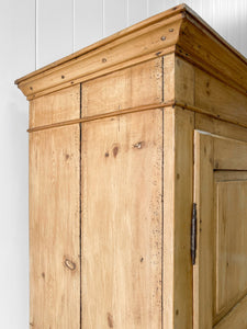 A French Country Pine Wardrobe or Linen Press c1890