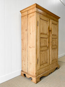 A French Country Pine Wardrobe or Linen Press c1890