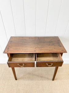 An English Country Oak Lowboy Console Table c1860