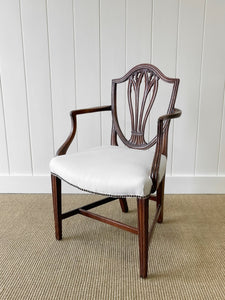 A Stunning English 18th Century Mahogany Occasional Chair Newly Upholstered