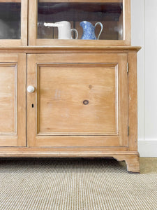 A Delightful 19th Century Pine Glazed Cupboard Cabinet