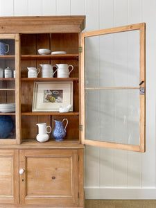 A Delightful 19th Century Pine Glazed Cupboard Cabinet