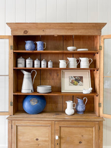 A Delightful 19th Century Pine Glazed Cupboard Cabinet