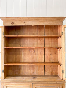 A Delightful 19th Century Pine Glazed Cupboard Cabinet